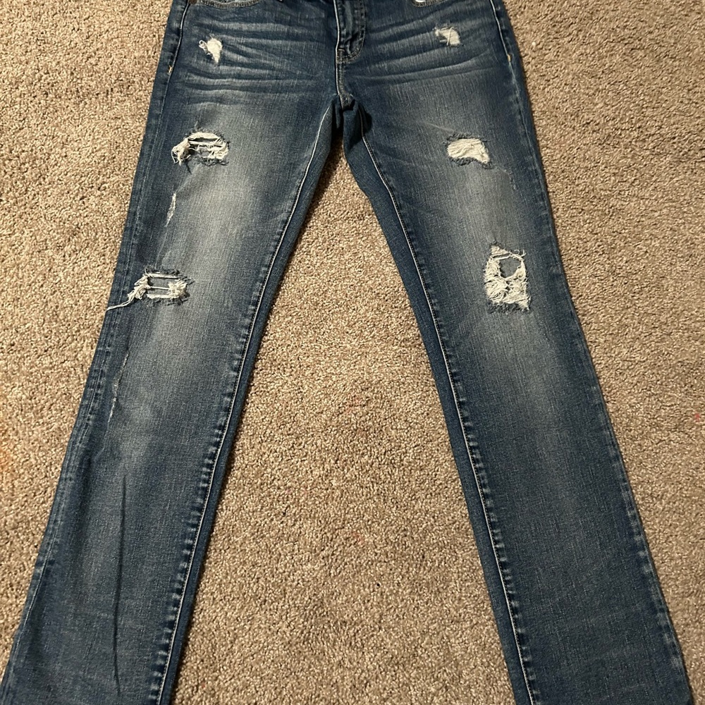 Buckle Black Fit No 53 Distressed Blue Jeans for Women